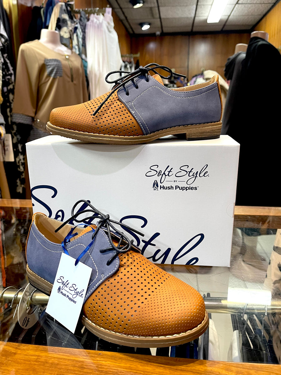 Hush Puppies Soft Style Ladies Shoe Tynan Denim and Caramel