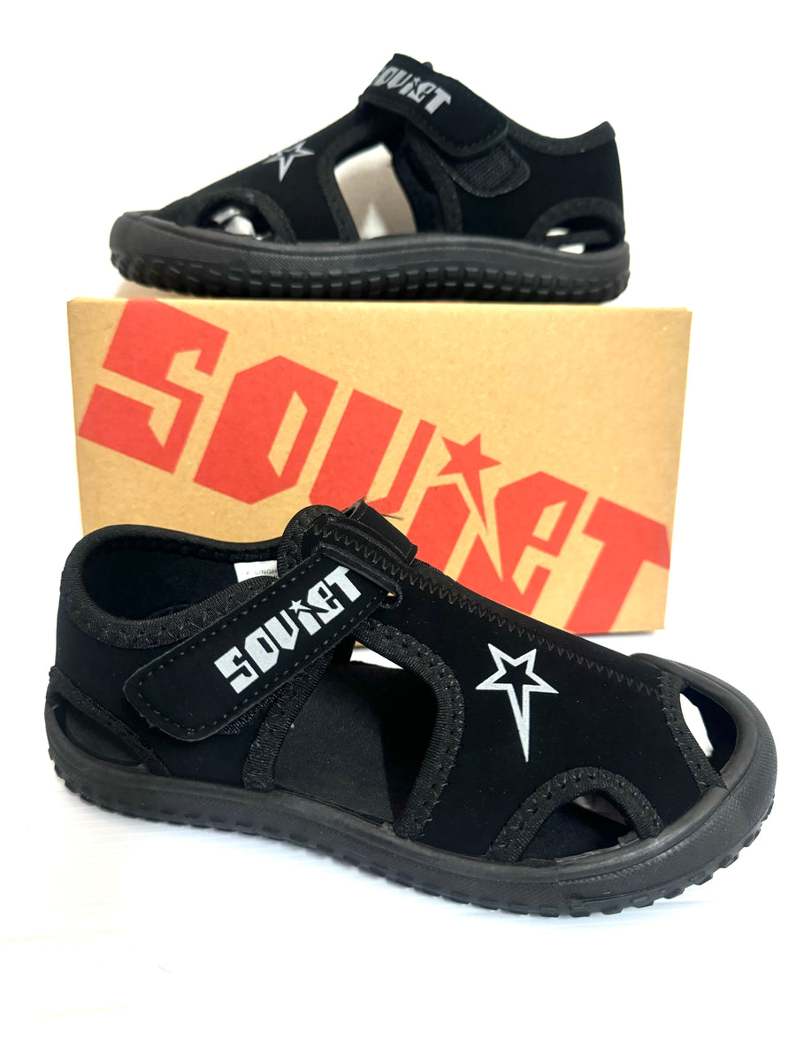 Kids Shoes Soviet SINGH neoprene Push in Casual Sandal Black Mono Smitty s Online