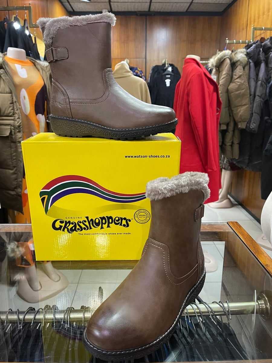 Ladies Ankle Boots: Grasshoppers Ladies 'Darsha' Leather Chocolate
