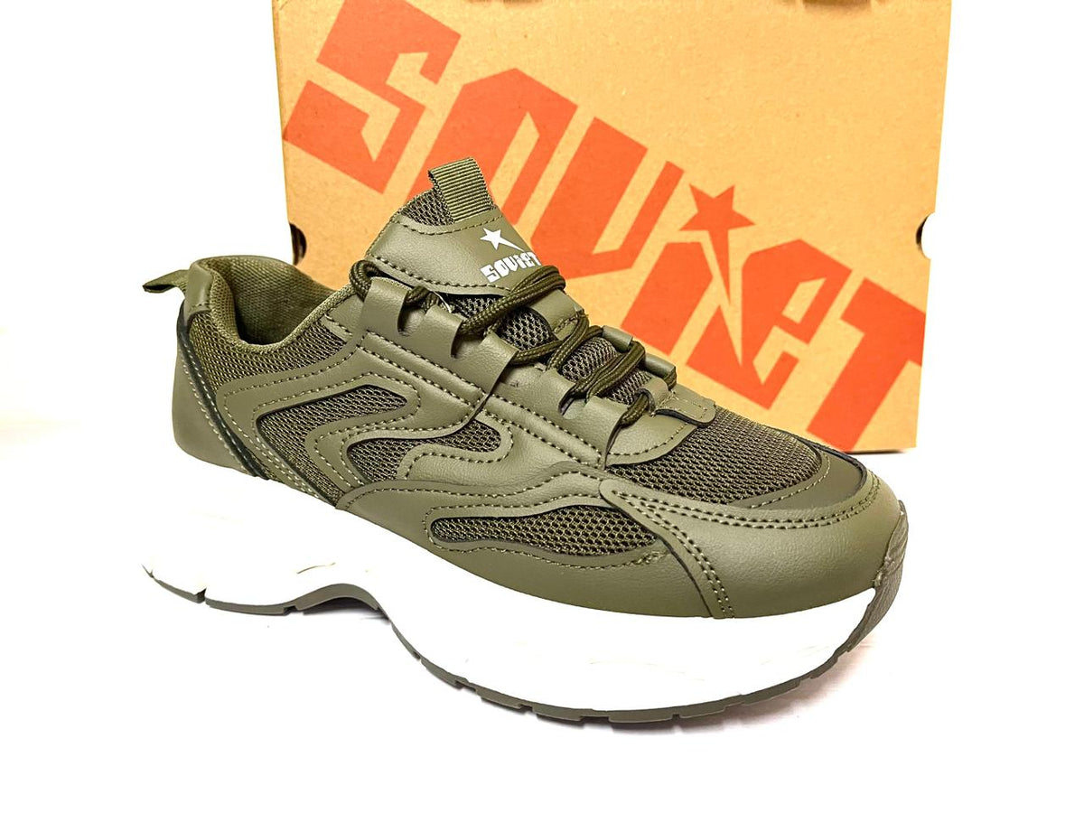 Ladies Soviet Sneakers Evander Lace-Up Dark Olive – Smitty's