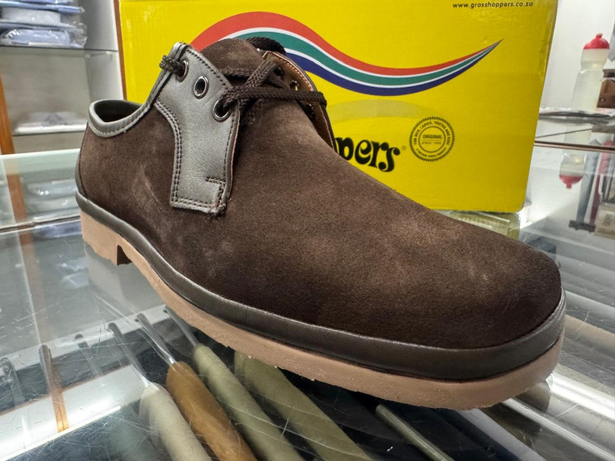 Men's Grasshoppers: Sierra Dark Brown Suede - #0610 #0610C