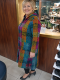 Ladies Knit Dress: GOLDMOON Multi-coloured knit dress with zip in the front #8866 20260401