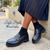 Ladies Shoes: Hush Puppies, Soft Style, Samreen Loafers in Black