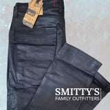 Soviet Men's Jean/Denim: Scopello, Waxed Fashion Denim in Black
