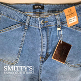 Ladies Jeans: Blue Sky, Straight, Wide leg in Blue