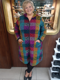 Ladies Knit Dress: GOLDMOON Multi-coloured knit dress with zip in the front #8866 20260401