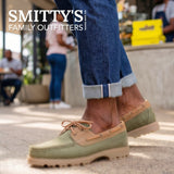 Mens' Grasshoppers 'Vince' two-tone moccasins in tan and olive