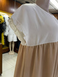 Ladies Babydoll Dress - White and Nude Tones