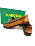 Mens Dakotas: VIC Hi-Shine Moccasin shoe in Tan