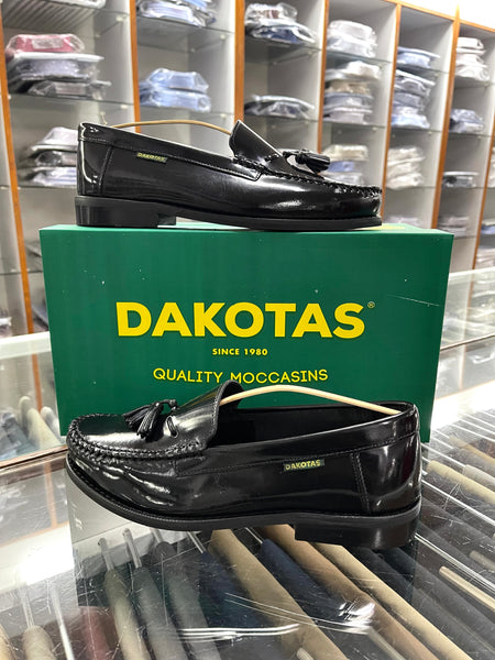Mens Dakotas: Tommy Hi-Shine Moccasin shoe in Black