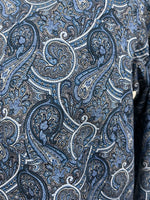 Men's Dress Shirt: Carlo Galucci Classics Fit - Tailored Shirt Paisley Blue