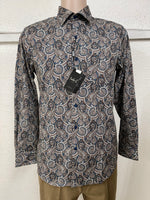 Men's Dress Shirt: Carlo Galucci Classics Fit - Tailored Shirt in Paisley Brown