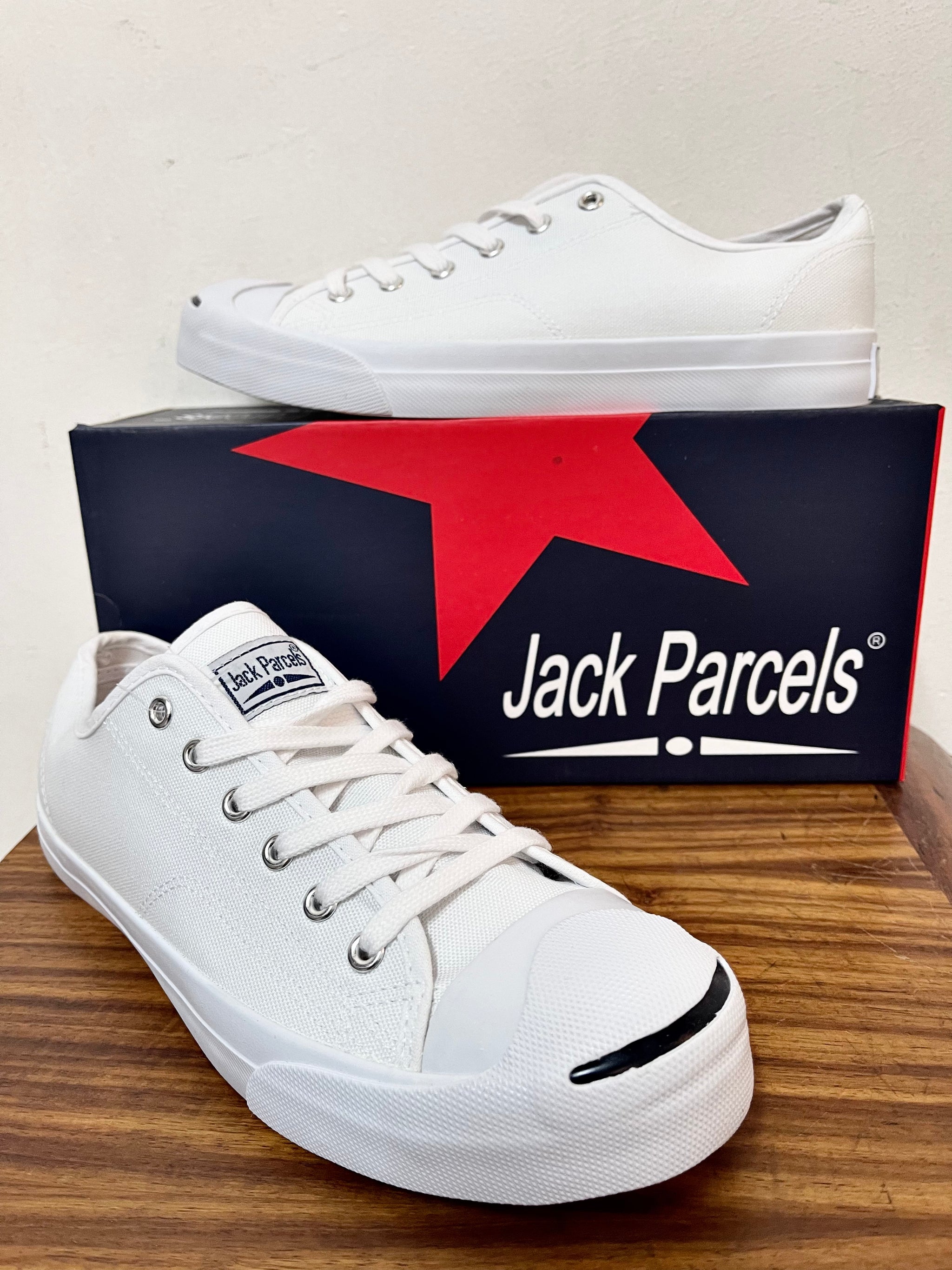 Original Jack Parcels Sneakers White Canvas Smitty s Online