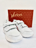 Kids Sneaker : Basic School Tekkie Velcro White #VERLON #WHITE #6011