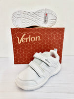 Kids Sneaker : Basic School Tekkie Velcro White #VERLON #WHITE #6011