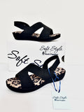 Ladies Shoes: Hush Puppies Sandals - Soft Style, GERAINT, Black (#SSL01566BKBK)