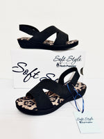 Ladies Shoes: Hush Puppies Sandals - Soft Style, GERAINT, Black (#SSL01566BKBK)