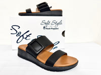 Ladies Shoes: Hush Puppies Sandals - Soft Style, CAROLINE, Black (#SSL01576BKBK)