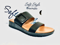 Ladies Shoes: Hush Puppies Sandals - Soft Style, CAROLINE, Black (#SSL01576BKBK)