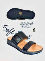 Ladies Shoes: Hush Puppies Sandals - Soft Style, CAROLINE, Black (#SSL01576BKBK)