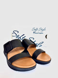 Ladies Shoes: Hush Puppies Sandals - Soft Style, CAROLINE, Black (#SSL01576BKBK)