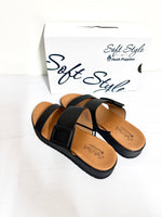Ladies Shoes: Hush Puppies Sandals - Soft Style, CAROLINE, Black (#SSL01576BKBK)