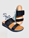 Ladies Shoes: Hush Puppies Sandals - Soft Style, CAROLINE, Black (#SSL01576BKBK)