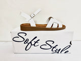 Ladies Shoes: Hush Puppies Sandals - Soft Style, Chiquita, White  (#SSL01573WHWH)