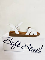 Ladies Shoes: Hush Puppies Sandals - Soft Style, Chiquita, White  (#SSL01573WHWH)