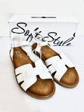 Ladies Shoes: Hush Puppies Sandals - Soft Style, Chiquita, White  (#SSL01573WHWH)