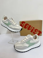 Ladies Soviet Sneakers - Hydra Lace-Up - Beige and Sage