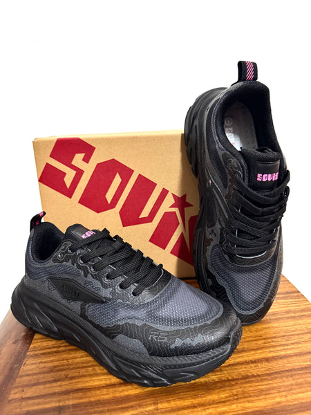 Ladies Sneaker: Soviet - Campsbay, Knit Lace Up, Low Cut Sneaker - (#CAMPSBAY) #BLACK (#1444)