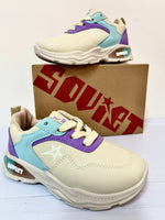 Kids Soviet Sneakers - Y Kramer Lace-Up - Lilac, Blue and Cream