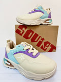 Kids Soviet Sneakers - Y Kramer Lace-Up - Lilac, Blue and Cream