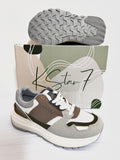 Ladies Sneaker: Kstar7 - MEADOW, Grey/Olive/Beige (#K7378L)