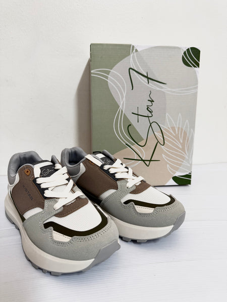 Ladies Sneaker: Kstar7 - MEADOW, Grey/Olive/Beige (#K7378L)