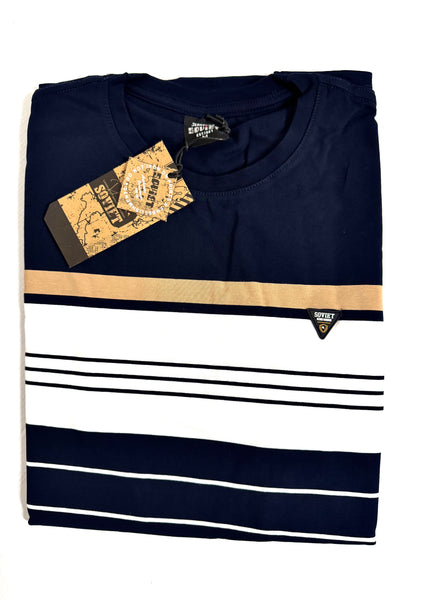 Men's Tee: Soviet - M LAYNE, S/Slv Crew Neck Y/Dye Tee - #Navy (#9423)