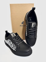 Men's Shoes: Polo - Black Monogram Sneaker #POLO (#65731)