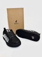 Men's Shoes: Polo - Black Monogram Sneaker #POLO (#65731)