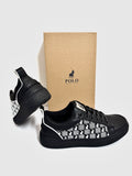 Men's Shoes: Polo - Black Monogram Sneaker #POLO (#65731)