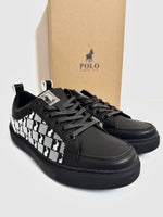 Men's Shoes: Polo - Black Monogram Sneaker #POLO (#65731)