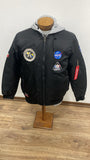 K7 KStar7 Puffer Jacket with grey melange middle panel and hood #Connect #1589