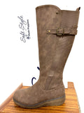 Ladies Boots: Hush Puppies Soft Style Ladies Osvalda Leather Dark Taupe Boot