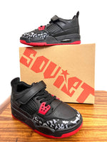 Kids Soviet Sneakers - K Krypto 24 Hi-cut Lace-Up - Black Mono/Red