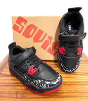 Kids Soviet Sneakers - K Krypto 24 Hi-cut Lace-Up - Black Mono/Red