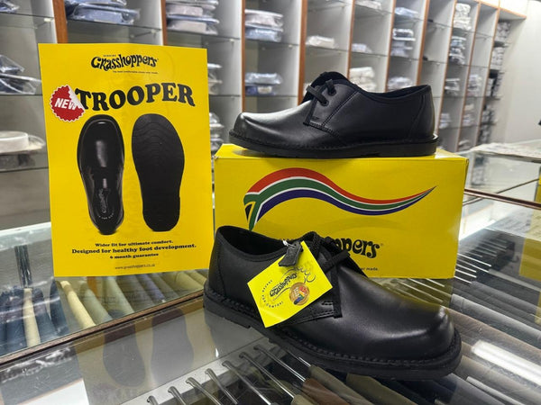 Unisex School Shoes: Grasshoppers - Trooper Black School Shoes - #Trooper #Grasshoppers #Black