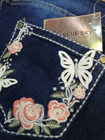Ladies jeans: Blue Sky - Butterfly