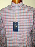 Men's Shirt: Carlo G - Red/Blue Checkered Staffie Shirt