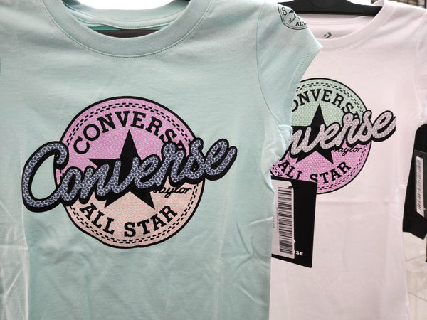 Converse Girl's Rhinestone Script Tee